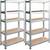​Set raft metalic, realizat din MDF si profile zincate, 5 polite, capacitatea 175 kg polita, 875 kg total, 180 x 90 x 40 cm, gri, 2 bucati - - Roveli
