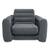 ​Fotoliu gonflabil pliabil Intex, confectionat din PVC si velur, suport pentru pahare, o persoana, 224 x 117 x 66 cm, gri - - Roveli