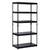 ​Raft metalic, realizat din placi MDF, profile metalice zincate, margini rotunjite, 5 rafturi, sarcina totala maxima 1325 kg, 183 x 90 x 45 cm, negru - - Roveli