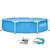 ​Piscina cu cadru, material PVC durabil cu 3 straturi, usor de asamblat, forma rotunda, capacitate 1828 l, 244 x 51 cm, albastra - 2- Roveli