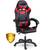 Scaun gaming, piele ecologica durabila, design modern, roti duble, solide din cauciuc nailon, cu doua perne, inaltime totala maxima 123 cm, negru si rosu - 4- Roveli