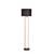 ​Lampadar, realizat din metal, abajur textil cilindric, LED integrat care emite lumina calda, 825 lm, soclu E27, 60 W, baza rotunda decorativa, 1650 x 400 mm, aurie si negru - - Roveli