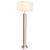 ​Lampadar, abajur textil, 2 surse de lumina LED si E27, 17 W, 1900 lm, lumina calda, functie de reglare a intensitatii luminoase, aspect lemn si alb - - Roveli
