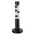 ​Veioza LED, din metal si abajur din sticla transparenta, forma cilindrica, contine un lichid translucid si ceara neagra care se misca lent, design modern, lumina calda, 25 W, 34 lm, negru - - Roveli