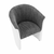 Fotoliu de club, piele eco alb/material gri, CUBA - 10- Roveli