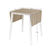Masă dining, MDF folie/metal, stejar sonoma/alb, 60-120x60 cm, MAURO - 3- Roveli