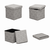 Taburet pliabil, material gri/model alb, MARLO - 6- Roveli