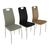 Scaun dining, piele ecologică gri/crom, ERVINA - 11- Roveli