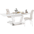 Masă dining, pliabilă, alb luciu extra ridicat / oţel, 160-220x90 cm, PERAK - 12- Roveli