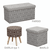 Taburet pliabil, material gri/model alb, MARLO - 4- Roveli