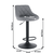 Scaun bar, material textil gri/negru, TERKAN - 8- Roveli