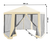Pavilion cort pentru grădină, 3,9x2,5x3,9m, bej / negru, RINGE TIP 2 + 6 laturi - 9- Roveli