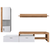 Perete living, stejar wotan / alb, ALUBA - 2- Roveli