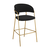 Scaun de bar de design, material catifea neagră/gold crom auriu, DASMIN TIP 2 - - Roveli