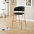 Scaun de bar de design, material catifea neagră/gold crom auriu, DASMIN TIP 2 - 6- Roveli