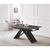 Masă dining extensibilă, beton/neagră, 160-200x90 cm, MAJED - 12- Roveli
