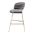 Scaun de bar de design, ţesătură gri-maro Velvet/gold crom auriu, DASMIN TIP 2 - 2- Roveli