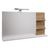 Oglindă cu iluminare LED, alb/stejar artisan, CUBO CUB04 - - Roveli