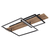 Plafoniera LED, aspect lemn, design geometric deosebit, lumina calda, flux luminos 1100lm, 24W, 750 x 400 x 100 mm, IP20, negru - 5- Roveli