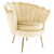 Fotoliu în stilul Art-deco, bej ţesătură Velvet/gold crom auriu, NOBLEO - - Roveli
