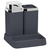 Set accesorii baie, realizat din materiale calitative, ABS si polistiren, dozator sapun, pahar baie, savoniera, finisaj antracit si cromat - - Roveli