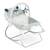 Balansoar multifunctional, cadru metalic, picioare antiderapante, bara cu jucarii, centura de siguranta, cu vibratii, husa detasabila, 9 kg, 53 x 39 x 9 cm, gri deschis - 10- Roveli