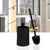 Perie WC, polipropilena si ABS, montaj stativ, design modern, 11.9 x 11.9 x 34 cm, negru si auriu - 4- Roveli