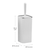 Perie WC, polistiren si ABS, montaj stativ, design modern, 10.2 x 10.2 x 34.2 cm, alb si argintiu - 3- Roveli