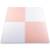 Covoras puzzle din spuma, 4 buc, ansamblat usor, impermeabil, fara BPA, alb si piersica, 120x120x1 cm - 2- Roveli