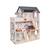 Casuta de papusi DacEnergy©, realizata din MDF, 3 etaje, 4 camere, balcon, 2 scari, 15 piese de mobilier, 62 x27 x77 cm, gri - - Roveli