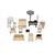 Casuta de papusi DacEnergy©, realizata din MDF, 3 etaje, 4 camere, balcon, 2 scari, 15 piese de mobilier, 62 x27 x77 cm, gri - 3- Roveli