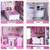 ​Casuta de papusi DacEnergy©, realizata din MDF, 3 etaje, 5 camere, 1 balcon, 8 piese de mobilier, 62 x27 x 70 cm, roz - 7- Roveli