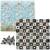 Covoras pliabil din spuma, doua fete, izolare termica, model frumos, unic, ocean si numere, 200 x 180 x 1 cm, albastru si negru - 3- Roveli
