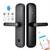 Incuietoare inteligenta DacEnergy©, pentru Acasa, Apartament, Airbnb, Vila, deblocare Fingerpint, Aplicatie TTLock, Cod, Card RFID, Cheie, negru - 4- Roveli