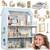 ​Casuta de papusi , din lemn si placa MDF, cu 3 etaje, 11 piese de mobilier, dus, dulap, lampa, fotoliu, 5 camere si terasa, aranjamente interesante, 70 x 60 x 24 cm, albastru - 2- Roveli