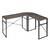 Birou DacEnergy©, pe colt, structura din metal, blat din PAL melaminat, asamblare usoara, design industrial, 123 x 72 x 103 cm, finisaj maro inchis si negru - - Roveli