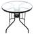Set masa rotunda pentru gradina DacEnergy©, din metal, polietilena,si sticla, 4 scaune, design modern, 80 x 70 cm - - Roveli