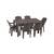 Set masa DacEnergy©, fabricat din polipropilena, cu model impletitura de ratan, forma dreptunghiulara, cu 6 scaune, pentru interior/ exterior, 150 x 90 x 74 cm, wenge - - Roveli