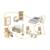 ​Casuta de papusi , din lemn si placa MDF, cu 3 etaje, 11 piese de mobilier, dus, dulap, lampa, fotoliu, 5 camere si terasa, aranjamente interesante, 70 x 60 x 24 cm, albastru - 7- Roveli