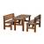 Set mobilier gradina DacEnergy©, o masa si 2 banci cu spatar, forma dreptunghiulara, din lemn de molid masiv, partial montat, 150 x 70 x 74 cm, maro inchis - - Roveli