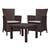 Set mobilier gradina, din ratan sintetic, o masa si 2 fotolii cu perne, usor de ingrijit, rezistent la intemperii si razele solare, durata de viata indelungata, 59 x 59 x 43 cm, maro - - Roveli