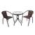 Set mobilier gradina DacEnergy©, realizat din metal si ratan sintetic, masa rotunda si doua scaune, culoare maro - - Roveli