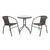 Set mobilier gradina DacEnergy©, realizat din metal si ratan sintetic, masa rotunda si doua scaune, 60 x 60 x 70 cm, culoare maro - - Roveli
