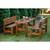 Set mobilier gradina DacEnergy©, o masa si 2 banci cu spatar, forma dreptunghiulara, din lemn de molid masiv, partial montat, 150 x 70 x 74 cm, maro inchis - 3- Roveli