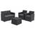 Set mobilier gradina DacEnergy©, polipropilena, masa 2 fotolii si o canapea cu perne, 4 persoane, spatiu depozitare, 55.5 x 55.5 x 38.5 cm, grafit - 4- Roveli
