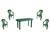 Set mobilier gradina DacEnergy©, fabricat din polipropilena, masa ovala si patru scaune, rezistent la umiditate si UV, 140 x 70 x 70 cm, verde - - Roveli
