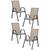 Set scaune de gradina DacEnergy©, din material textil, cadru din otel, sarcina maxima 120 kg, scaun ergonomic, 93,5 x 53 x 73 cm, 4 bucati, grafit si bej - 2- Roveli