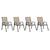 Set scaune de gradina DacEnergy©, din material textil, cadru din otel, sarcina maxima 120 kg, scaun ergonomic, 93,5 x 53 x 73 cm, 4 bucati, grafit si bej - - Roveli