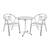 ​Set gradina DacEnergy©, realizat din otel inoxidabil, o masa rotunda, fixa, 2 scaune, interior / exterior, diametru de 70 cm, intretinere usoara, argintiu - - Roveli