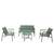 ​Set mobilier gradina DacEnergy©, realizat din otel, o masa, doua scaune si o banca cu 2 locuri, exterior si interior, nuanta vibranta de verde - - Roveli